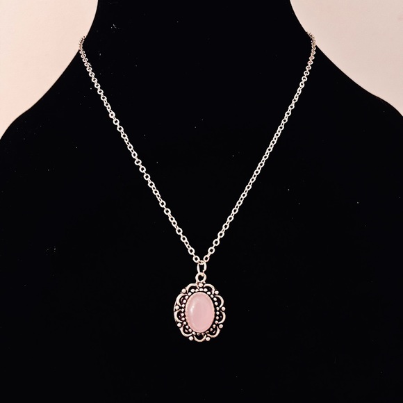 Hand Crafted Jewelry - Hand Crafted Rose Quartz Pendant Necklace